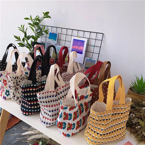 Small Fresh Portable Lunch Bag Female Mini Hand Carry Cloth Bag