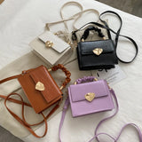 Leaf Shape Lock One-Shoulder Messenger Bag