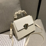 Leaf Shape Lock One-Shoulder Messenger Bag