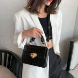 Leaf Shape Lock One-Shoulder Messenger Bag