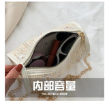 Small Fresh Woven Bags Women Summer Texture Flower Shoulder Bag