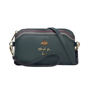 Small Leather Shoulder Bag Women Clutches Bee Crossbody Bags Cowhide Purse