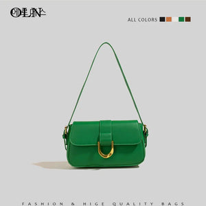 Green Leather Crossbody Bag for Women