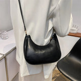 Half Moon PU Leather Crossbody Bag for Women Summer Shoulder Handbag