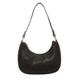 Half Moon PU Leather Crossbody Bag for Women Summer Shoulder Handbag