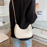 Half Moon PU Leather Crossbody Bag for Women Summer Shoulder Handbag