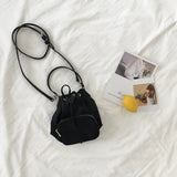 Canvas Shoulder Bag Tassel Bucket Bag Girls Crossbody Tote Phone Pouch