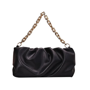 Small Hobo Crossbody Bags High Leather Handbags Chain Pleated Dumpling Totes