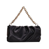 Small Hobo Crossbody Bags High Leather Handbags Chain Pleated Dumpling Totes