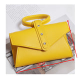 Small Leather Belt Bag Women Candy Round Shoulder Bags Handbag Female Banana Clo