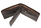 Small Leather Men's Mini Purse Wallet Slim with Photo Slot Coffee