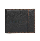 Small Leather Men's Mini Purse Wallet Slim with Photo Slot Coffee
