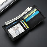 Men Short Wallet Leather Top Sheepskin Money Clip