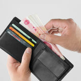 Men Short Wallet Leather Top Sheepskin Money Clip