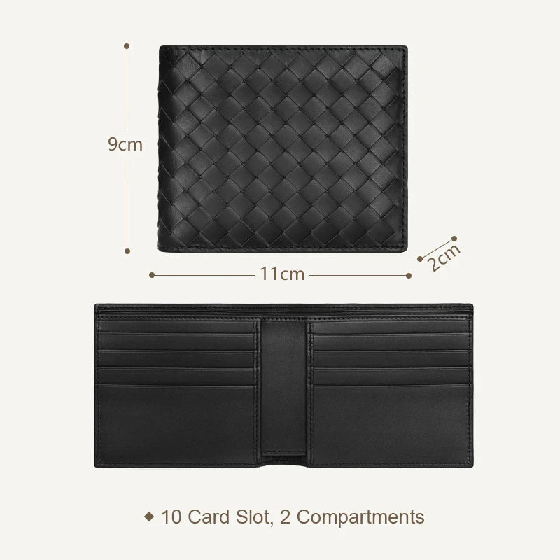 Men Short Wallet Leather Top Sheepskin Money Clip