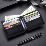 Men Short Wallet Leather Top Sheepskin Money Clip