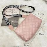Lingge Embroidery Camera Crossbody Bag for Women