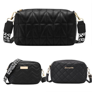 Lingge Embroidery Camera Crossbody Bag for Women