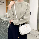 Lingge Embroidery Camera Shoulder Bag Women