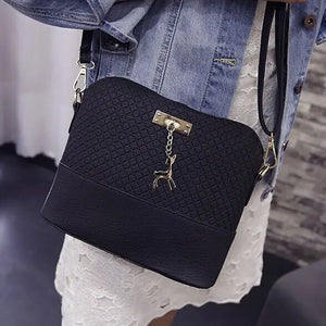 Small Messenger Crossbody Bag Ladies Zipper Handbags Shoulder Bags with Deer Toy
