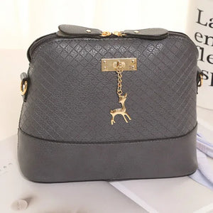 Small Messenger Crossbody Bag Ladies Zipper Handbags Shoulder Bags with Deer Toy