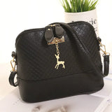 Small Messenger Crossbody Bag Ladies Zipper Handbags Shoulder Bags with Deer Toy
