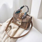 Red Rivet Crossbody Bag Women's Small Shoulder Bag