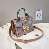 Red Rivet Crossbody Bag Women's Small Shoulder Bag