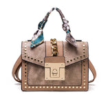 Red Rivet Crossbody Bag Women's Small Shoulder Bag