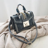 Red Rivet Crossbody Bag Women's Small Shoulder Bag