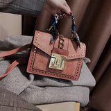 Red Rivet Crossbody Bag Women's Small Shoulder Bag