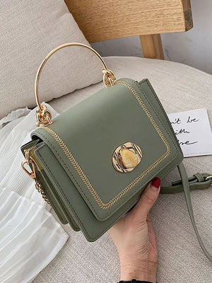 Top Handle Women's Bag Solid Shoulder Crossbody Bags Pu Leather Handbag