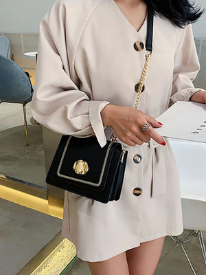 Top Handle Women's Bag Solid Shoulder Crossbody Bags Pu Leather Handbag