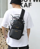 Men's Nylon Backpack Rucksack Military Travel Messenger Cross Body Bag
