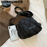 Nylon Quilted Crossbody Bag for Women - Winter Handbag Trend