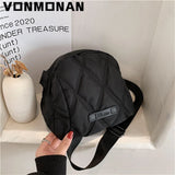 Nylon Quilted Crossbody Bag for Women - Winter Handbag Trend