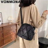 Nylon Quilted Crossbody Bag for Women - Winter Handbag Trend