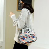 Nylon Women Shoulder Bag Floral Print Messenger Crossbody Purse