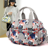 Nylon Women Shoulder Bag Floral Print Messenger Crossbody Purse