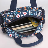 Nylon Women Shoulder Bag Floral Print Messenger Crossbody Purse