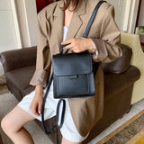 Mini PU Leather Backpack Women Travel Female Bookbag School Bags