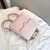 Mini PU Leather Backpack Women Travel Female Bookbag School Bags