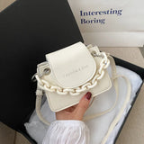 Women's Small PU Leather Crossbody Shoulder Bag Chain Square Handbag