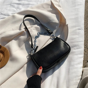 Small PU Leather Shoulder Bags for Women Hand Bags Chain Lizard Pattern Handbags