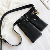 Small PU Leather Waist Bag Waist Belt Bag Crossbody Chest Bags Girl Fanny Pack