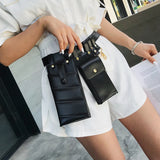 Small PU Leather Waist Bag Waist Belt Bag Crossbody Chest Bags Girl Fanny Pack