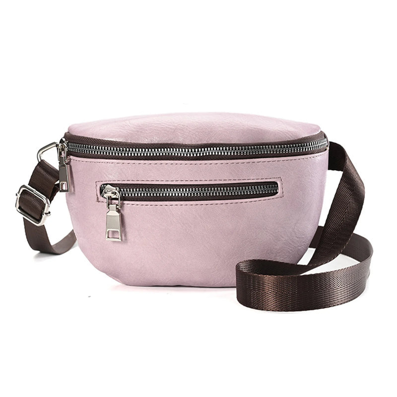 Women's Soft PU Leather Waist Pack for Shopping and Dating