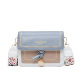 Panelled Flap Bag PU Leather Shoulder Bags for Women