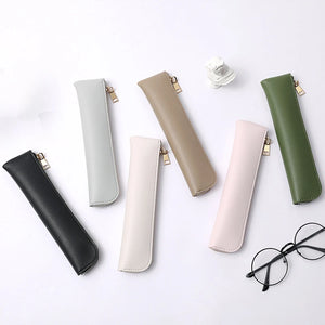 Small Pencil Case Bag Cosmetic Bag Durable Zipper Pu Leather Makeup Pouch