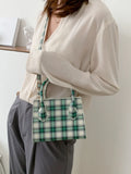 Plaid Pattern PU Leather Crossbody Bag for Women - Summer Shoulder Handbag